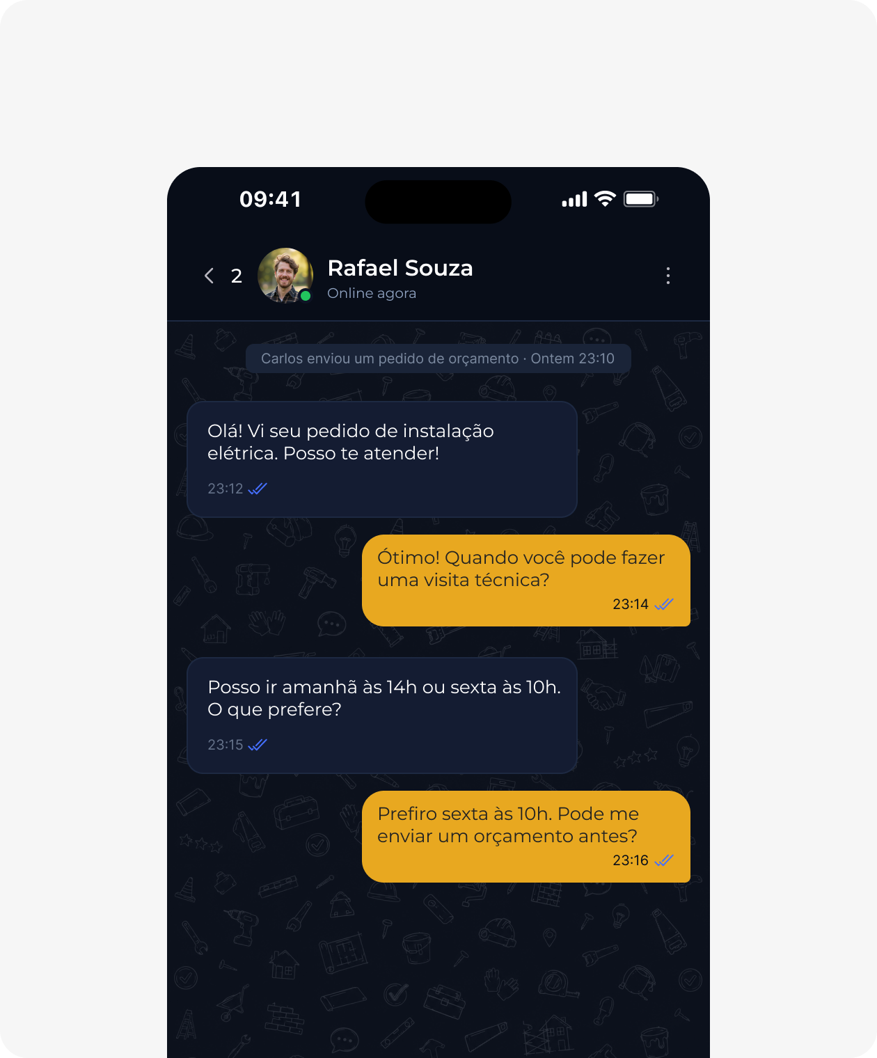 Aki Tem Obra Chat & Communication Workflow