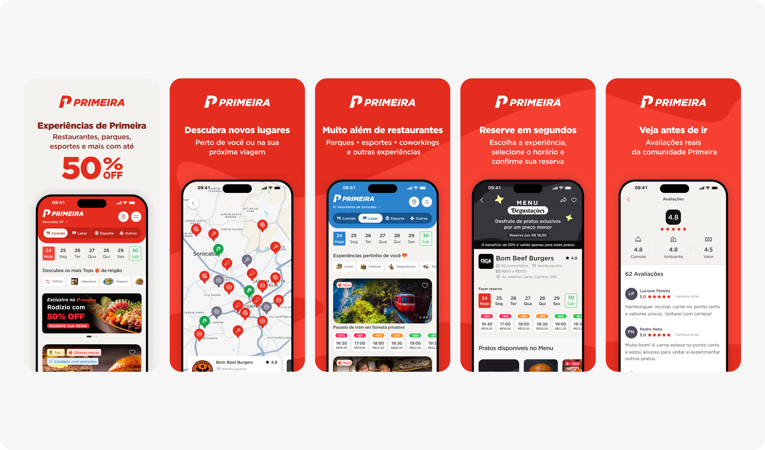 Primeira Mesa Core Screens Showcase